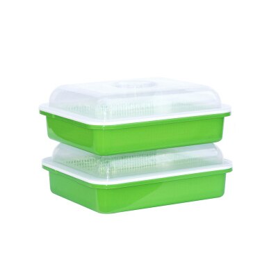 Sistema hidropónico, bandeja de plántulas, germinador sin cola, semillas vegetales, caja de cultivo de raíz, gran capacidad, protector de cultivo para jardín: 2 set with lid