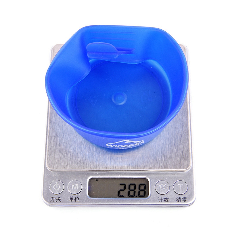 TopWidesea Camping 250Ml TPE Falten Tasse Außen Tasche Schüssel Geschirr Kochgeschirr Tragbare Griff Tourismus Becher Wandern