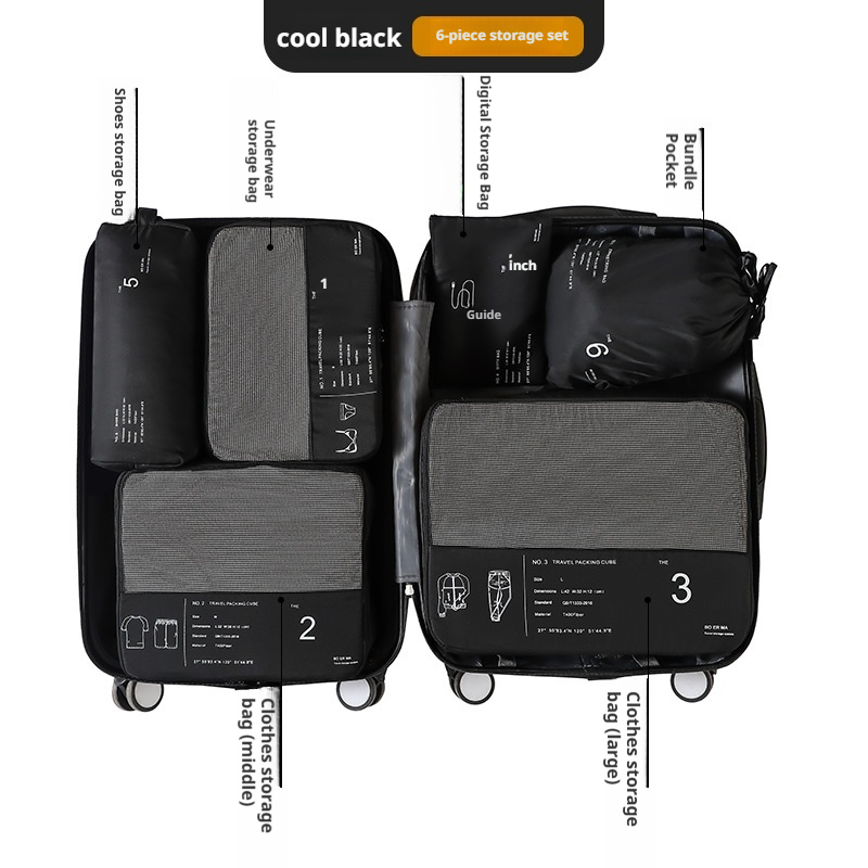 Cubos de embalaje para viaje, organizador de maletas portátil, bolsa de almacenamiento de ropa, accesorios de viaje, bolsas de equipaje para maletas de mano: Naranja