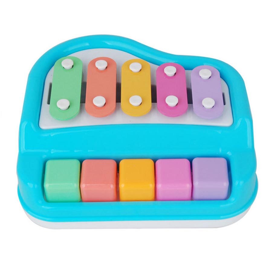 Baby Piano Toy Music Instruments For Kids Multifunctional Toddler Musical Toys For Children Xylophone Music Educational Learning: Blue Five-Tone