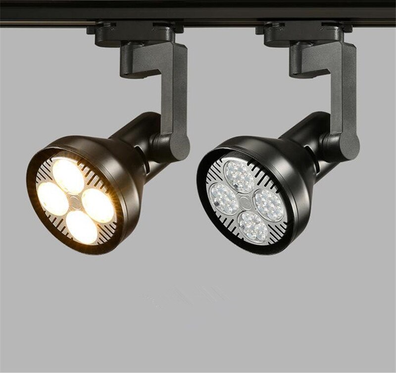 24W Super heldere LED track wit zwart spotlight twee-draad COB rail spot licht lamp COB LED track licht Geen montagebeugel