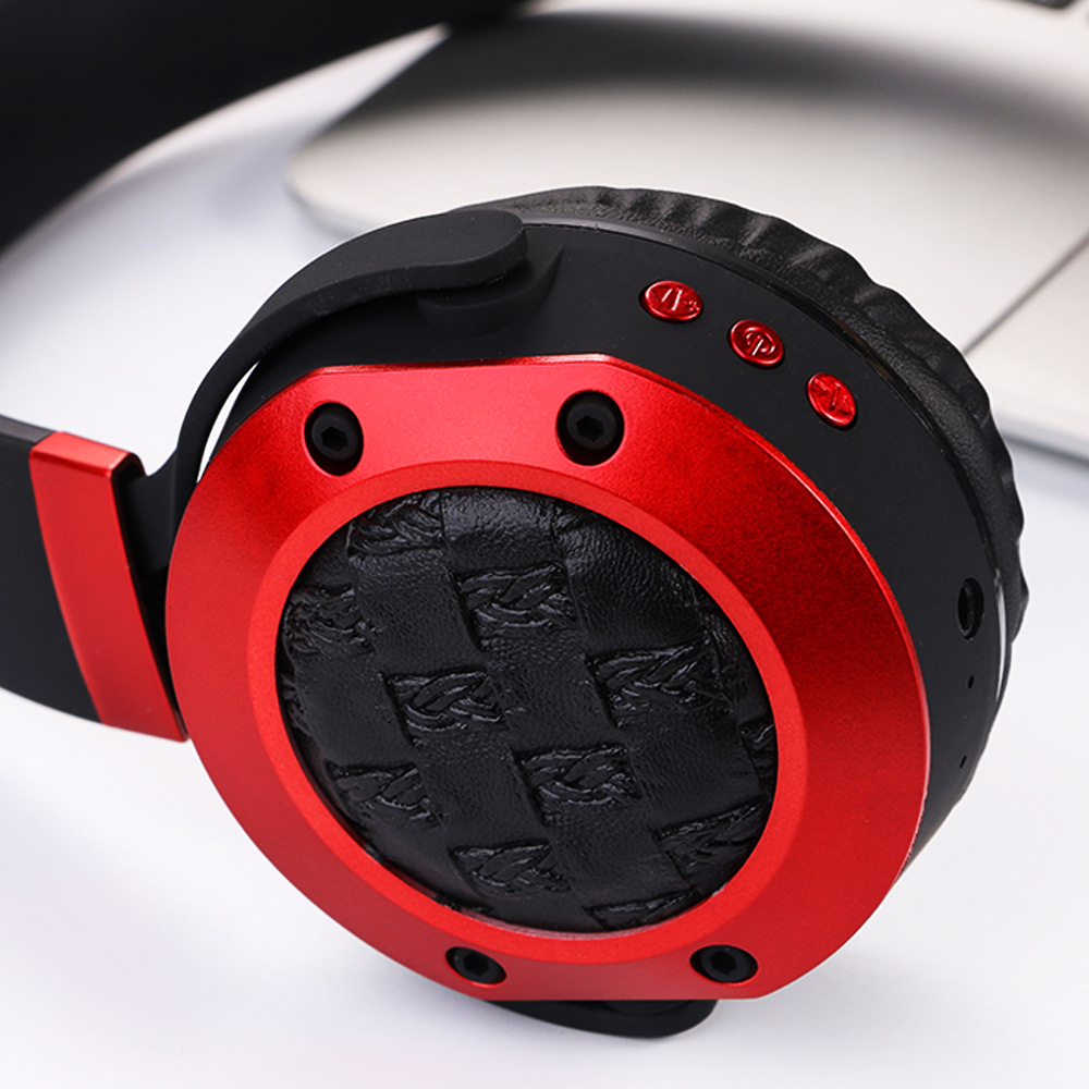 Plug-in Bluetooth Headset 5.0 Leather Earmuff Headset Wireless Headset with Michael Phone Headset