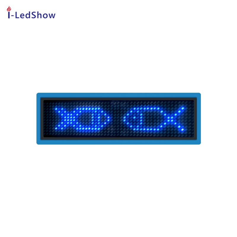 -sælger bluetooth led navneskilt programmerbar mini led display skærm tekst, mønster, diy led navnekort skilt: Blå led