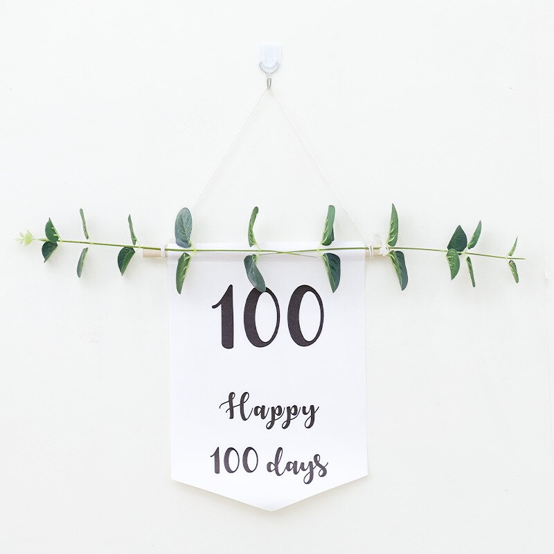 Banderole blanche pour anniversaire de 1 à 9 ans, guirlande de banderole, décoration pour premier anniversaire, fête prénatale, cent jours: 100 Day Banner