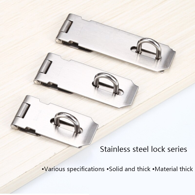 thickened square brand stainless steel lock anti-theft door buckle hardware safety bolt hasp anti-theft door lock 20 pcs