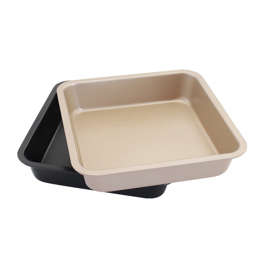 stainless steel plate tray Non-stick 8 Inch square plate baking pot dish deep Baking Tray Square Oven Pizza Mold storage tray