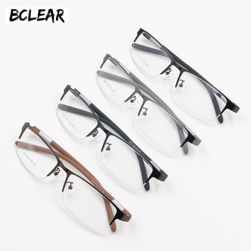 BCLEAR Heren Brilmontuur Metaal Rand - 56mm Lensbreedte - TR90 Tempels - Incl. Doosje & Doekje