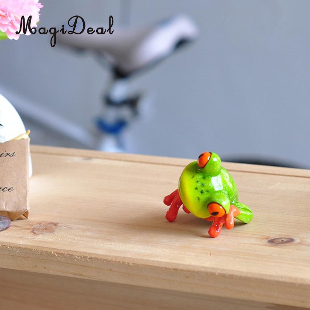 Funny 3D Craft Frog Decoration Miniatures Ornament Figurines, Garden Decor, Bonsai, Shelf, Desk, Car Dashboard, Computer