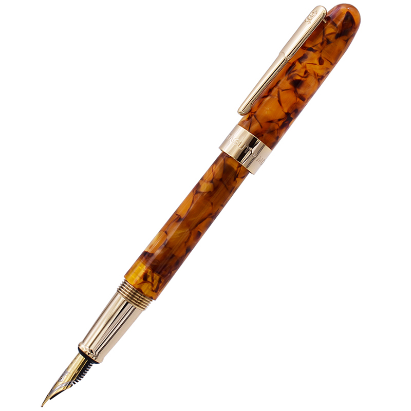 Montagut celluloïd Mini stylo plume jaune-érable poche taille pince dorée Iridium Fine plume 0.5mm écriture stylo: Only One Pen