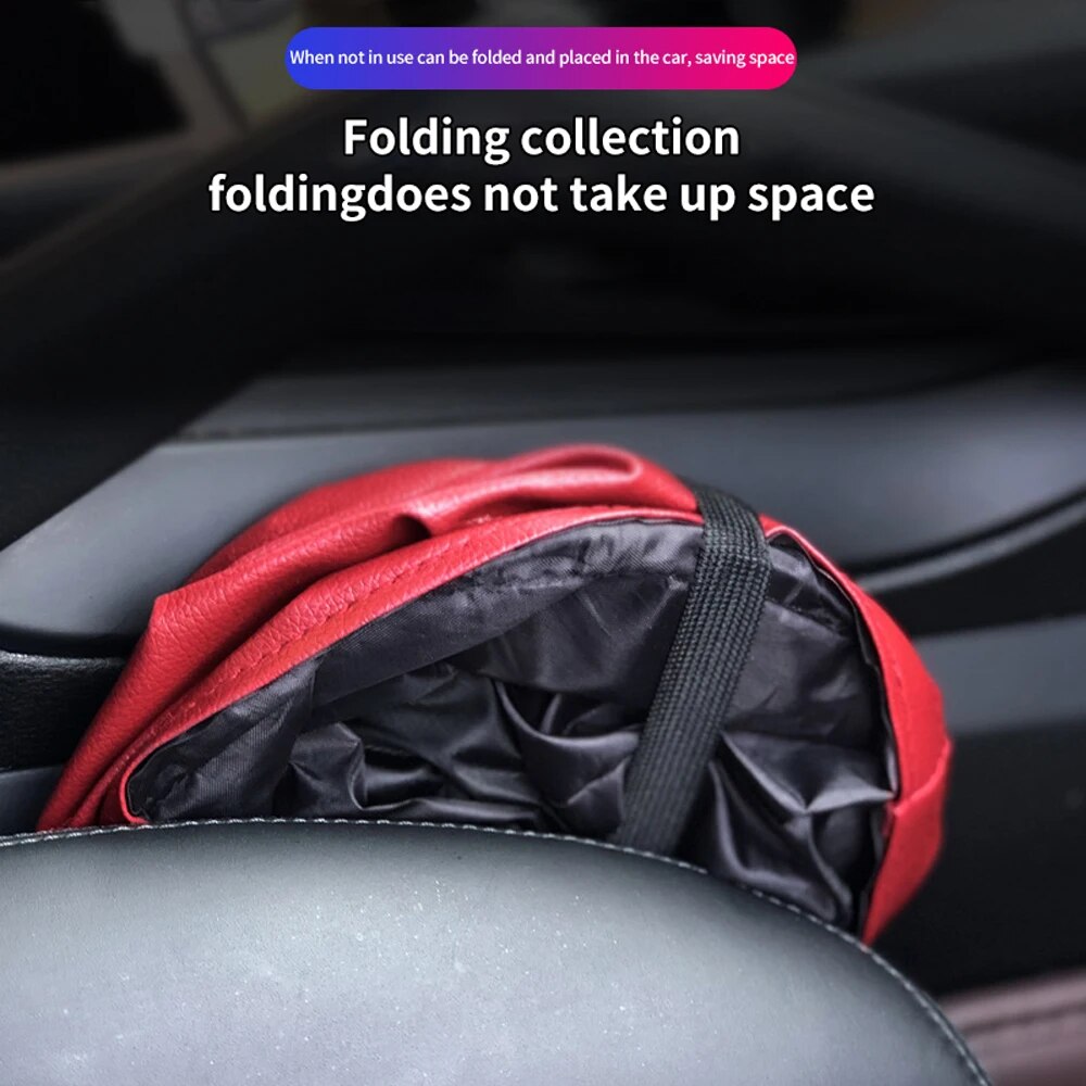 Bote de basura plegable para coche, contenedor de basura Interior, organizador de residuos, soporte impermeable, accesorios para automóvil