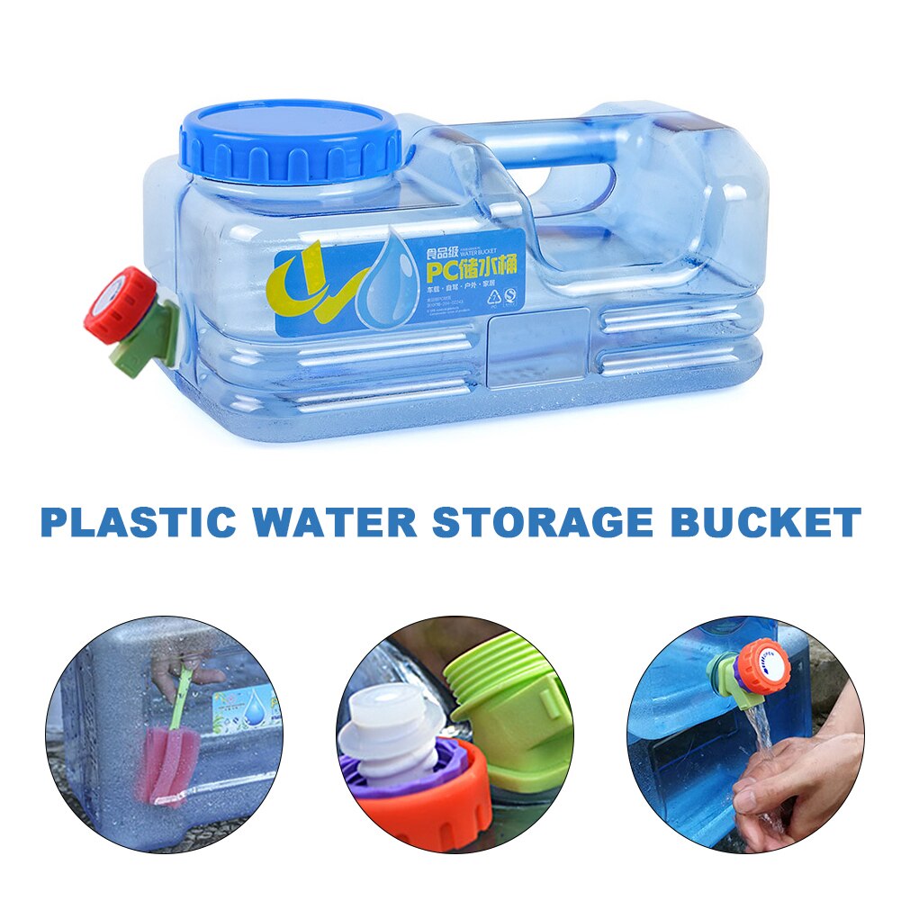 5.5L Pc Herbruikbare Plastic Water Fles Gallon Vervanging Water Fles Snap Op Cap Anti Splash Jug Container Voor Camping Reizen