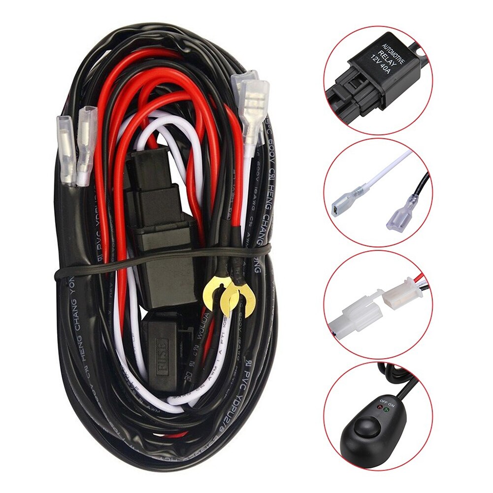 Wiring Harness Kit Loom for LED Work Driving Light Bar With Fuse Relay Best Wiring Harness Kit