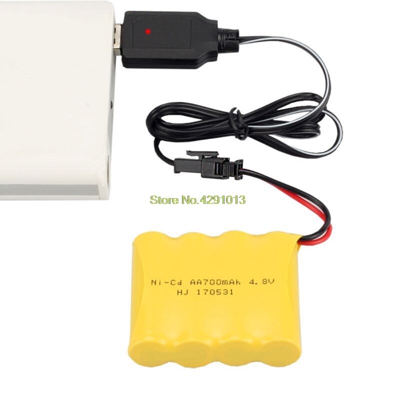 Charging Cable Battery USB Charger Ni-Cd Ni-MH Batteries Pack SM-2P Plug Adapter 4.8V 250mA Output Toys Car