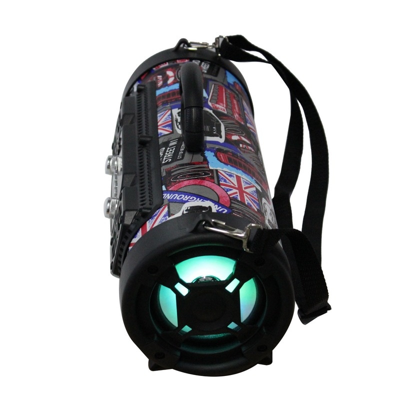 Mochila inalámbrica de , altavoces pequeños redondos, altavoz Multimedia bazooka, sistema de sonido Boom box con radio Fm