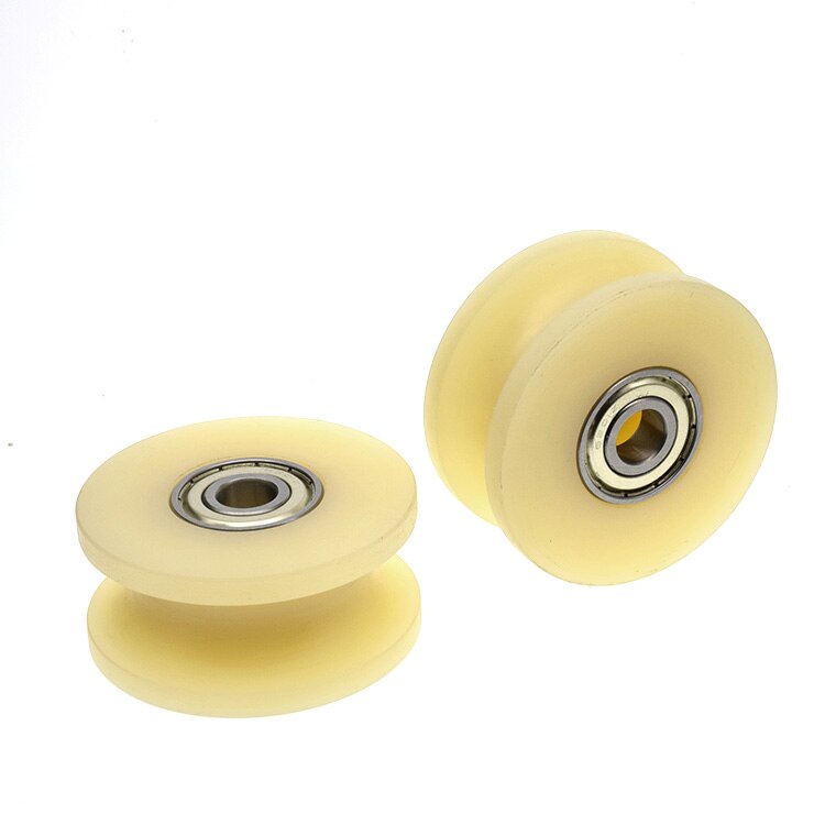 2pcs 6201zz dual-bearing sheave U-slot nylon wheel cable rail wheel r10 guide wheel PA66 wear 12 x 70 x 32