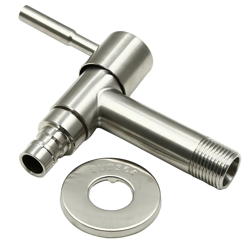 1PC 304 Stainless Steel T-word Shaped Washing Machine Water Faucet Hot Modern Garden Fast Open Faucet/ Wall Mounted Taps Bibcock: 01