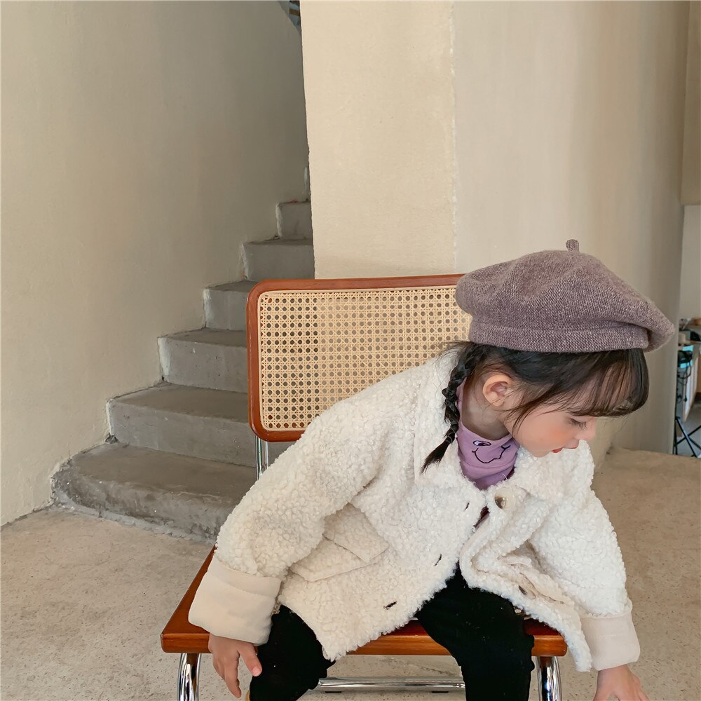 Meisje Jas Herten Lederen Fluwelen Plus Lam Fluwelen Baby Jongens Jas Winter Dragen Kinderkleding Baby meisje Jas Jassen