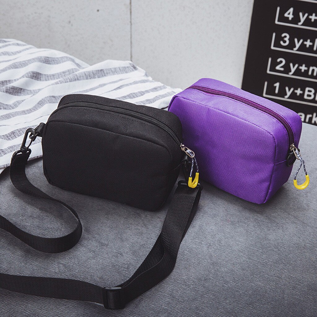 Kvinner skulderveske ren farge tilfeldig tote utendørs bag canvas håndveske glidelås messenger bags sac main femme  #t1p