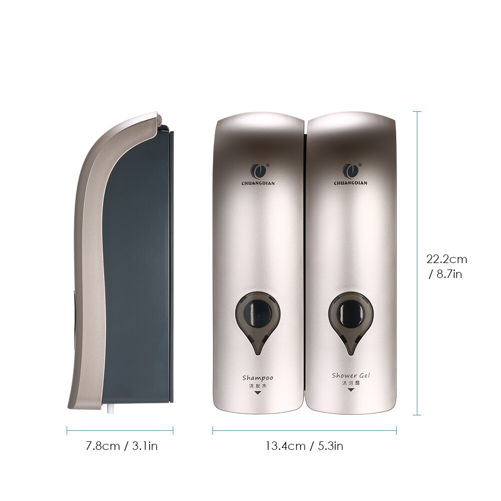 300ml * 2 Zauberstab Montiert Doppel-Kopf Manuelle Seife Spender Dusche Gel Flüssigkeit Shampoo Spender Halfter für Hotel Heimat Schlecht