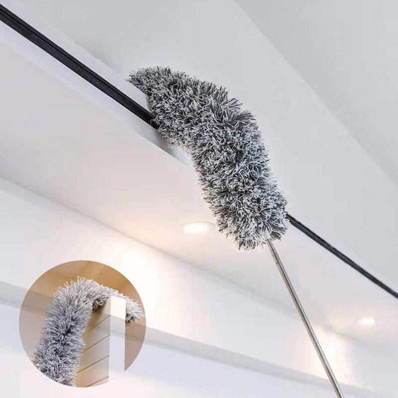 Microfiber Duster for Cleaning with Extension Pole,Extendable Up to 100 Inches Handle and Bendable Head Duster