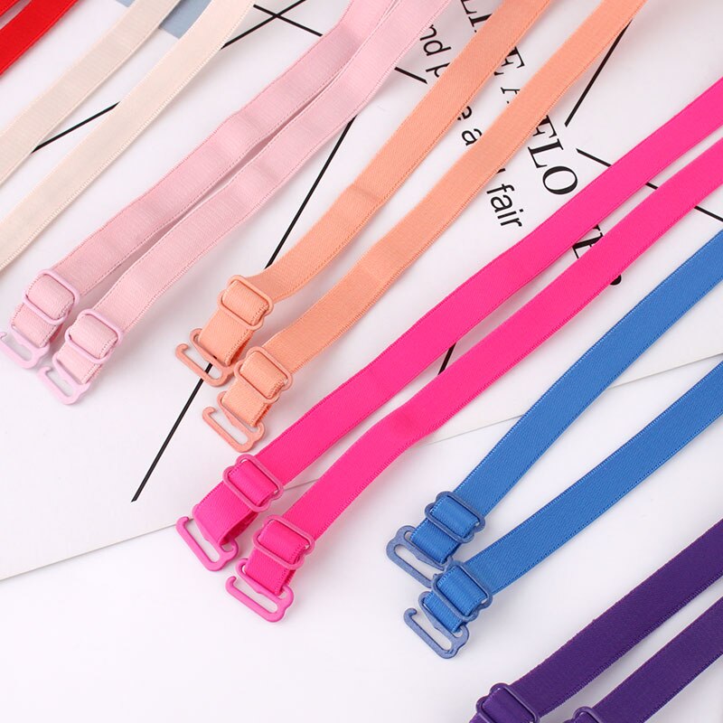 Colored Underwear Adjustable Removable Shoulder Elastic Accessories Bra Straps For Bra 1.0cm Width 10mm Non-Slip