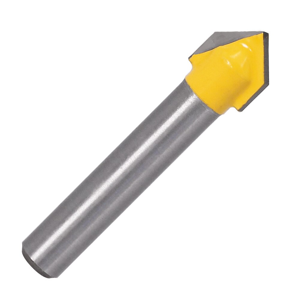 Fresas de punta redonda para tallado de madera, juego de brocas de enrutador con ranura en V de 90 grados, caja central para carpintería, 1/4 &quot;y 6,35 MM, 1 unidad