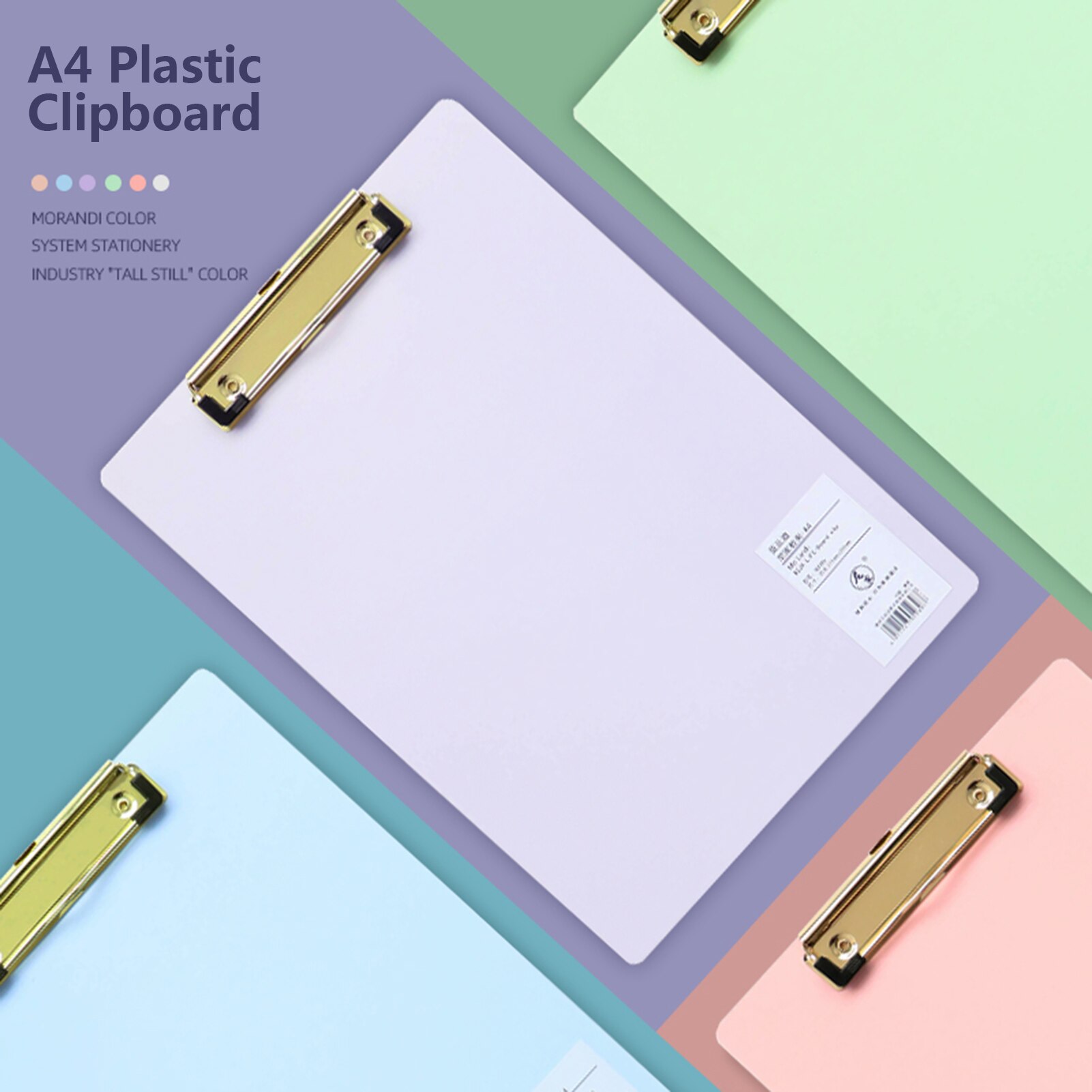 A4 Plastic Clipboard Hardboard Writing Pad Profile Clip with Hanging Hole for Students School Office
