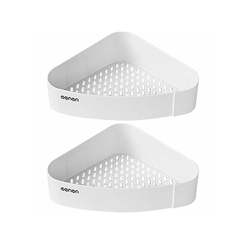 Wall-Mounted Triangular Storage Rack Toilet Double Detachable Storage Shelves Strong Load-Bearing Household Bathroom Accessories: 2pcs White  triangle