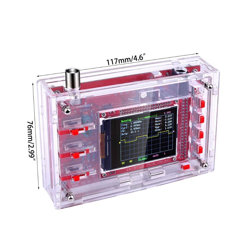 2.4 "TFT Tasche-größe Digitale Oszilloskop Bausatz DIY Teile Handheld + Acryl DIY fallen Abdeckung Hülse für DSO138 Schiff