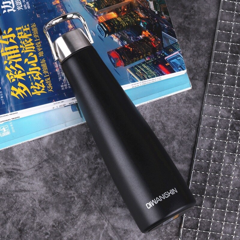 Stainless Steel Thermos Coke Bottle Shape Vacuum Thermos Cup Water Bottle Keep and Cold Insulated Vacuum Flask for Sport: Black