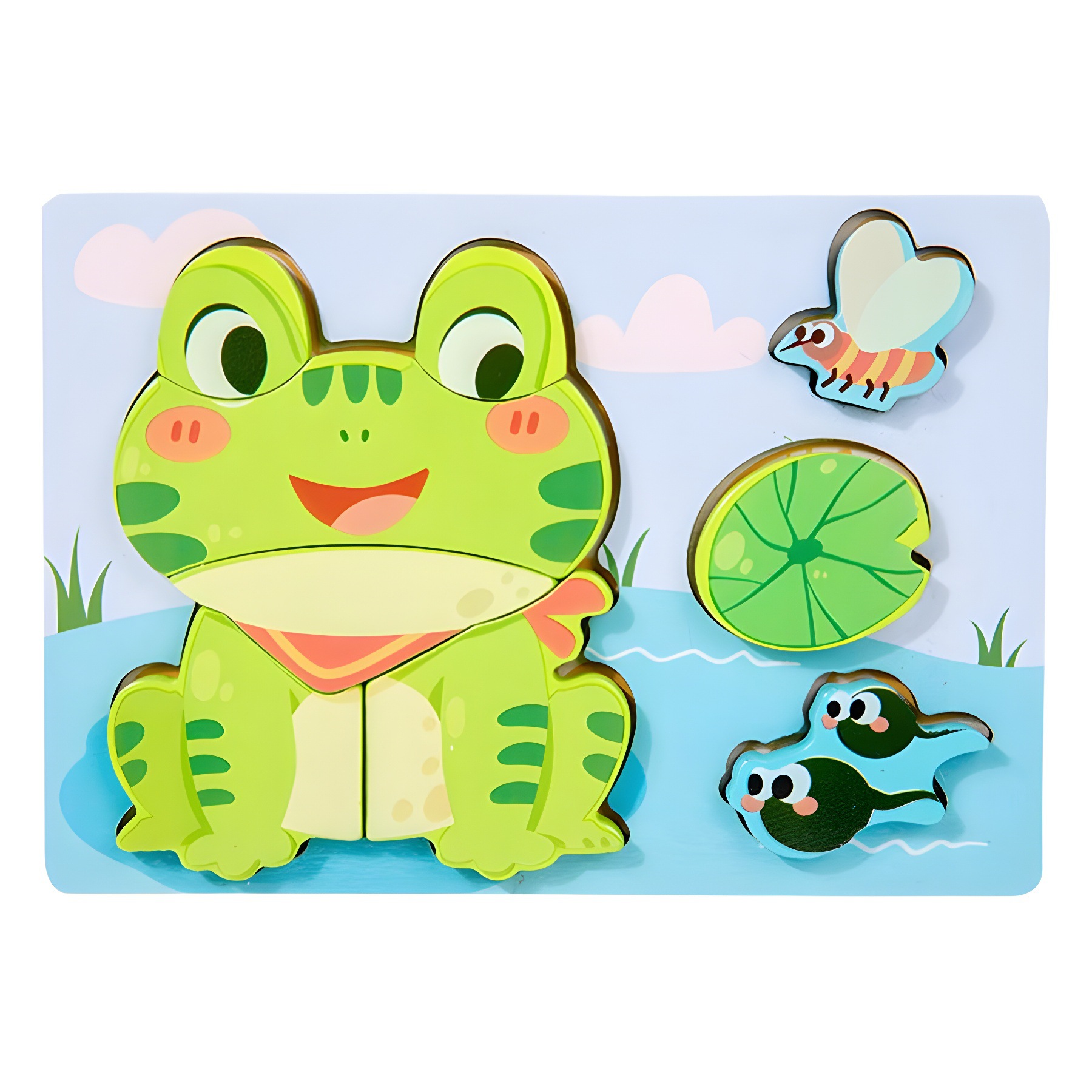 Puzzles en bois Montessori pour enfants, jouets Montessori pour tout-petits de 2 3 4 5 ans, Puzzle 3D, jouet éducatif dinosaure: green