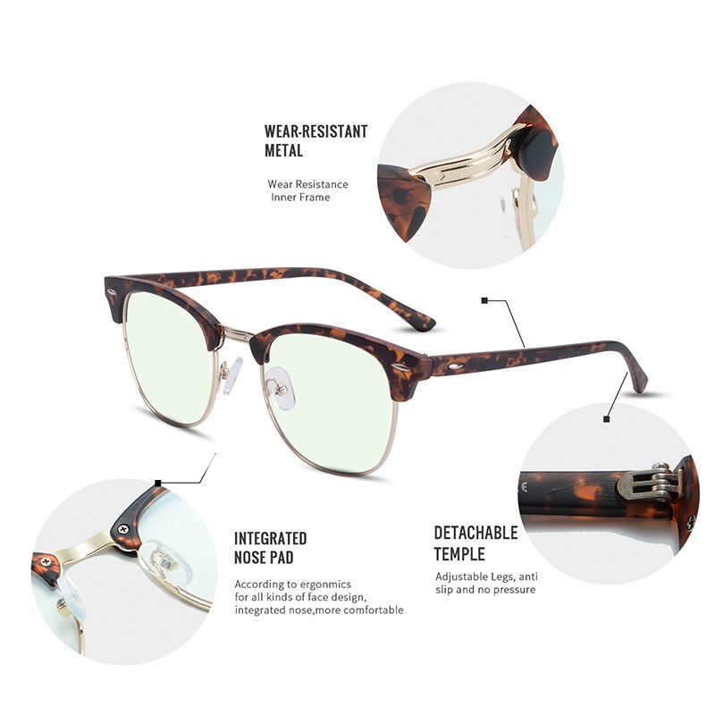AOFLY Anti Blue Light Glasses Men Retro Square Frame Brand Computer Glasses Women Harmful light Blocking Eyewear Male