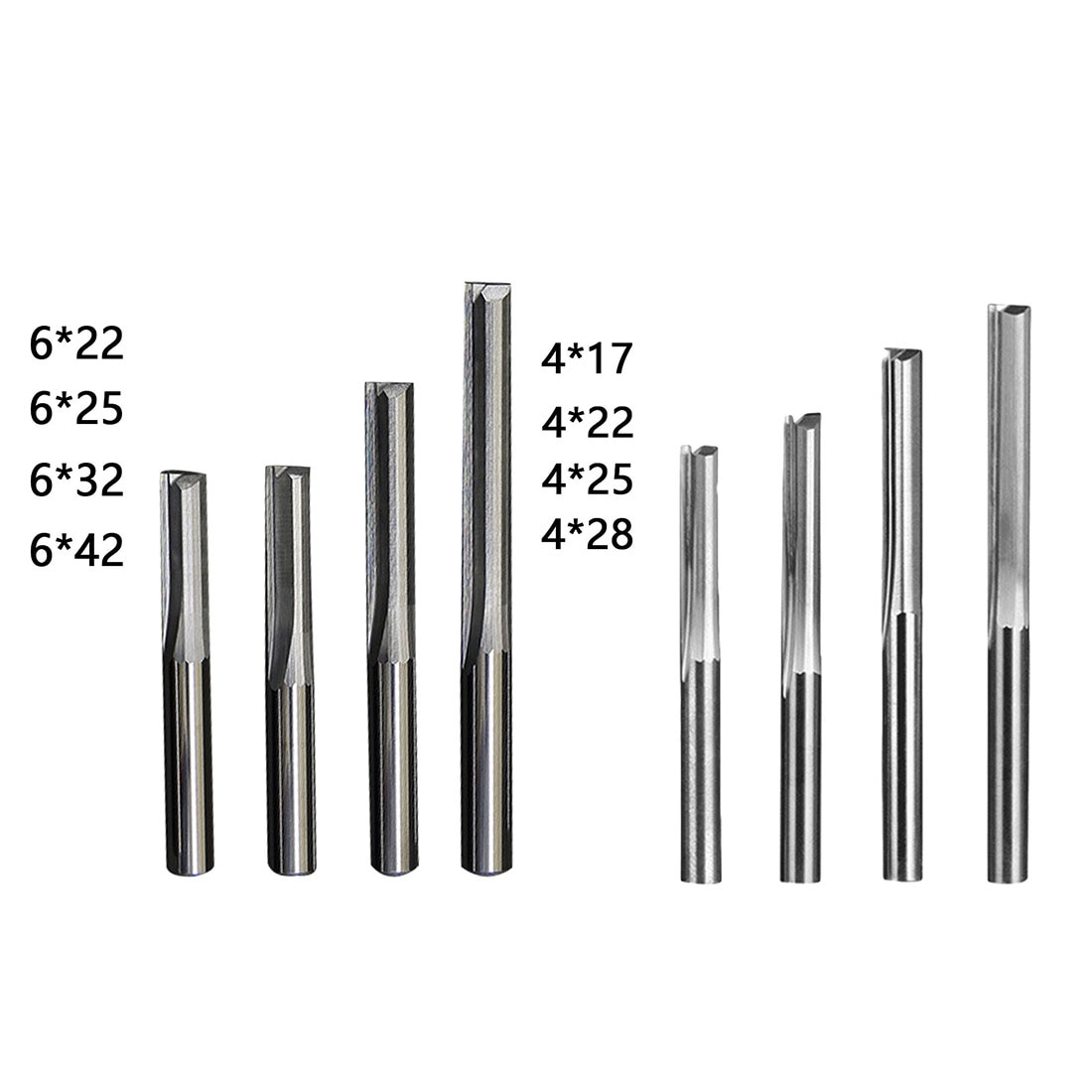 Frees 6Mm/4Mm Schacht Twee Fluiten Straight Router Bits Voor Hout Cnc Rechte Graveren Snijders End mill Gereedschap