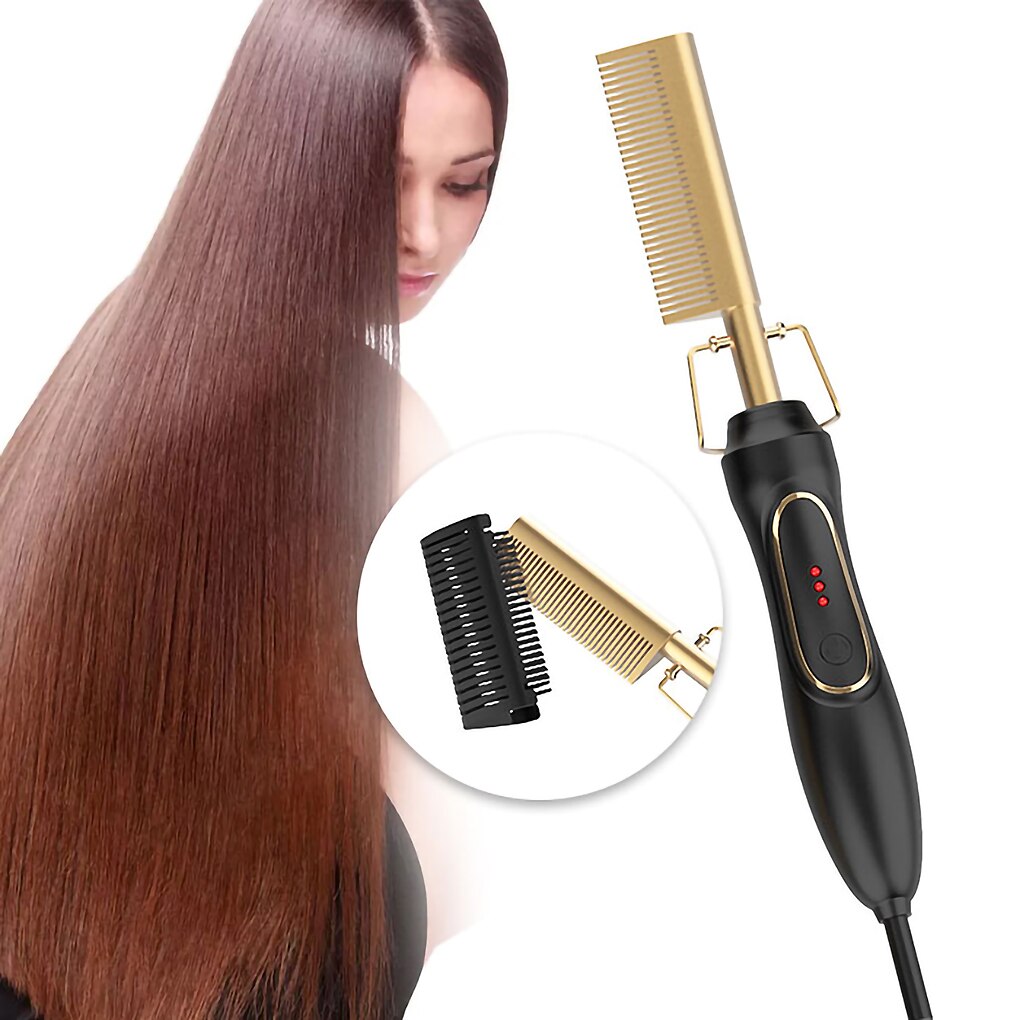 Multifunction Hair Straightener Flat Irons Wet Dry Use Brush Comb Heating Hair Straight Styler Curling Iron Hair Curler Comb