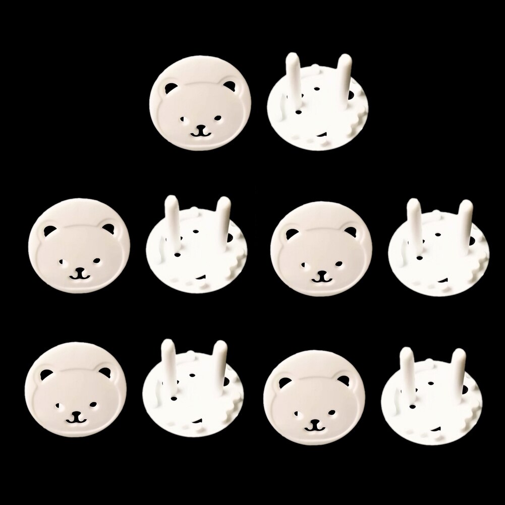 10 stuks Schattige Beer Stopcontact Stopcontact Baby Kids Kind Veiligheid Guard Bescherming Anti Elektrische Shock Stekkers Protector Rota: Default Title