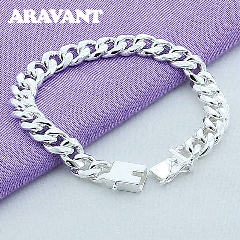 925 Zilveren Link Chain Armband Voor Mannen Zilveren Sieraden