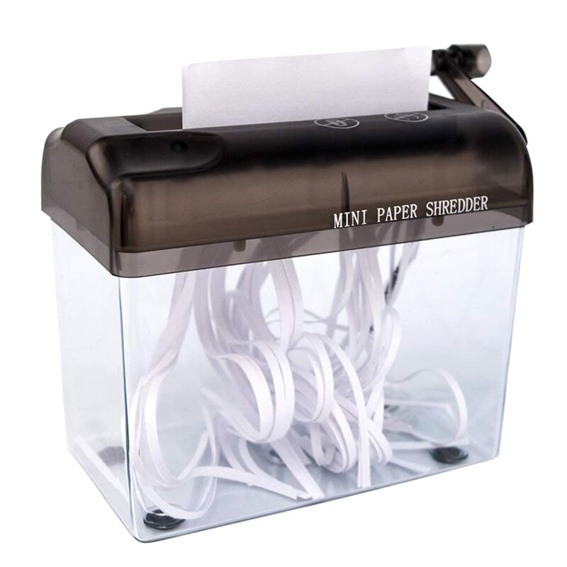 Portable Hand Shredder for A6 Paper Office Documents Bill Ticket Home Wase Invoice Manual Strip-cut Quiet Easy Operate