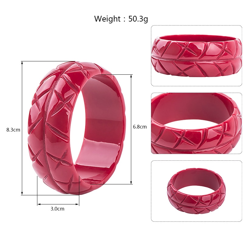 GuanLong Resin Crafts Jewelry Bangles Pulseiras For Women High Street Show Bracelet