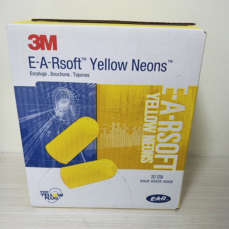 Tapones para los oídos tipo bala, accesorio de color amarillo neón, elástico, reducción de ruido, inalámbrico NRR:33dB/SNR:36dB LT086, 3M, e-a-rsoft, 312-1250