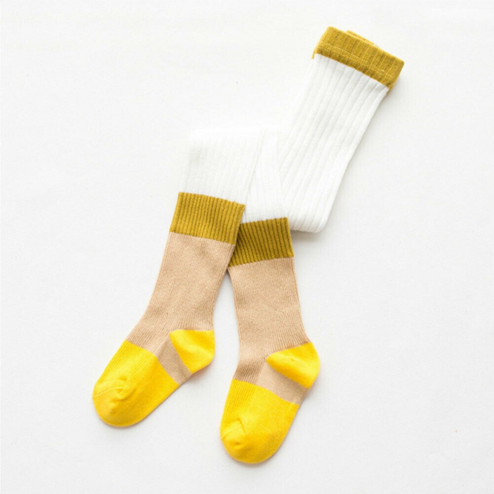 Peuter Baby Girl Kid Stijl Knie Hoge Base Kleur Gestreepte Herfst Sok: a / S