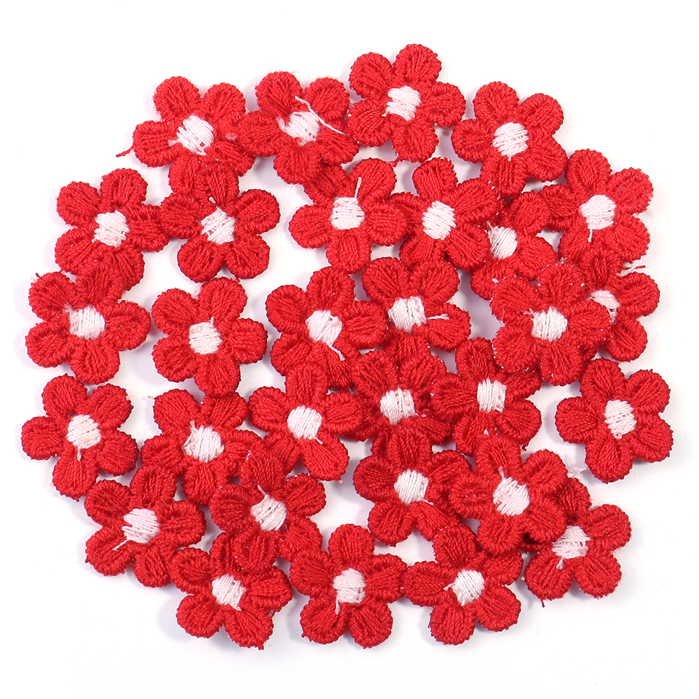 30Pcs Multicolor Flower Appliques Lace Floral Flower Embroidery Patch DIY Sewing Clothes Headwear Wedding Home Decorate Supplies: Brown