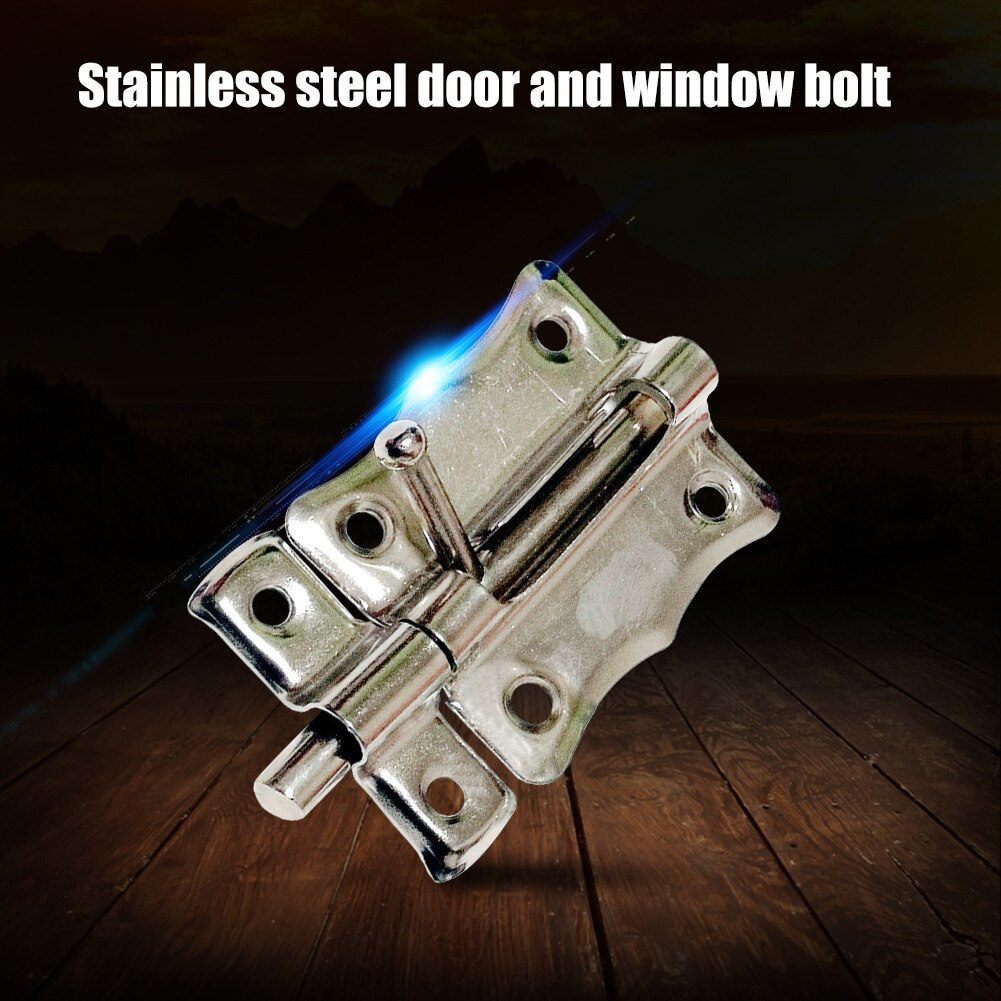 1pcs Stainless Steel Hardware Door Lock Thumb Lock Bolt Latch Padlock Clasp Set Sturdy, durable, safe and reliable