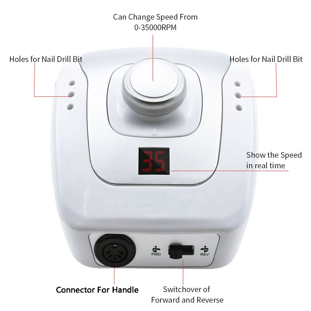 Electric Nail Drill Machine 32W 35000RPM Manicure Machine Milling Cutter For Manicure Pedicure Accessories Nail Art Tool