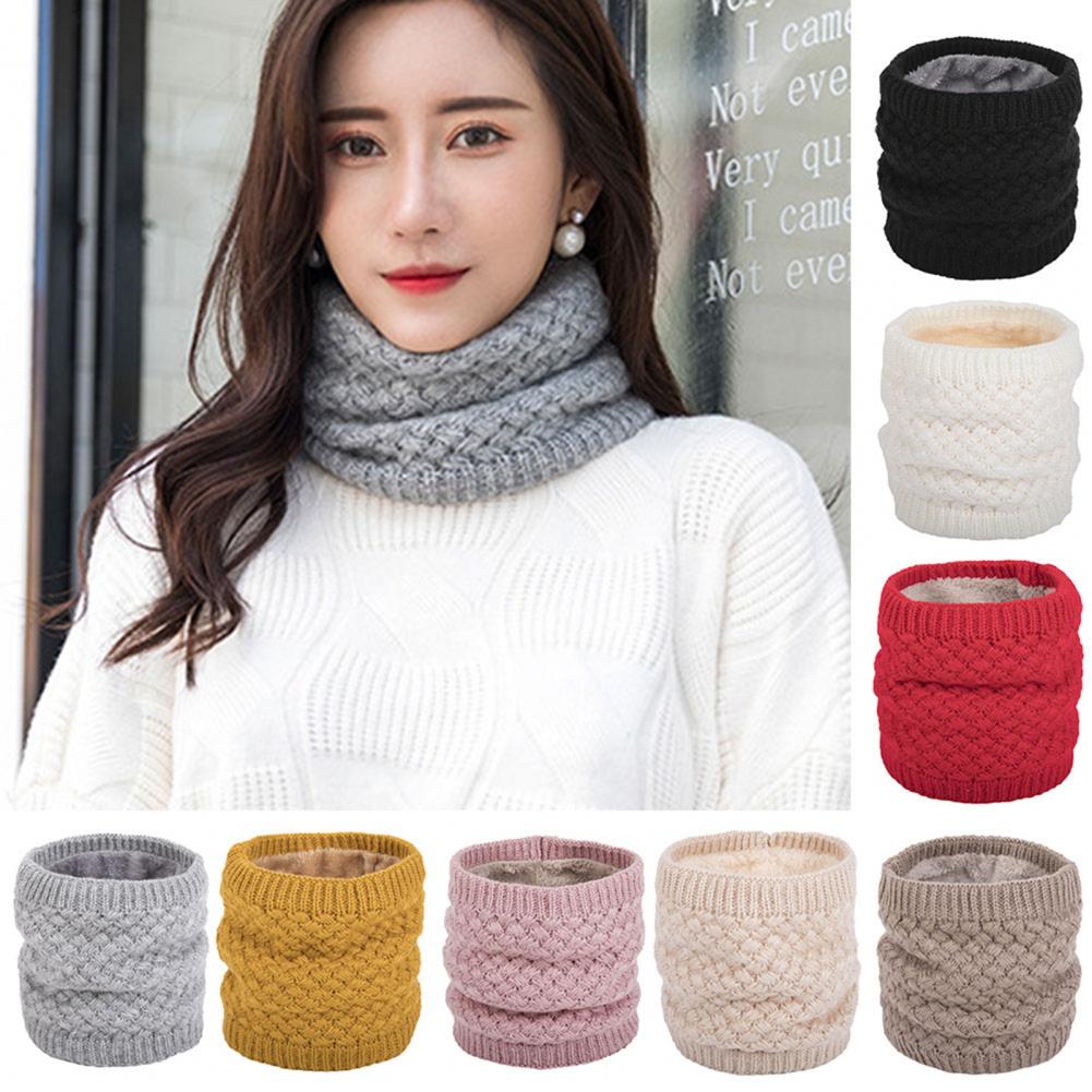 Women Winter Wrap Ring Thick Warm Soft Breathable Knitting Scarf Neckerchief