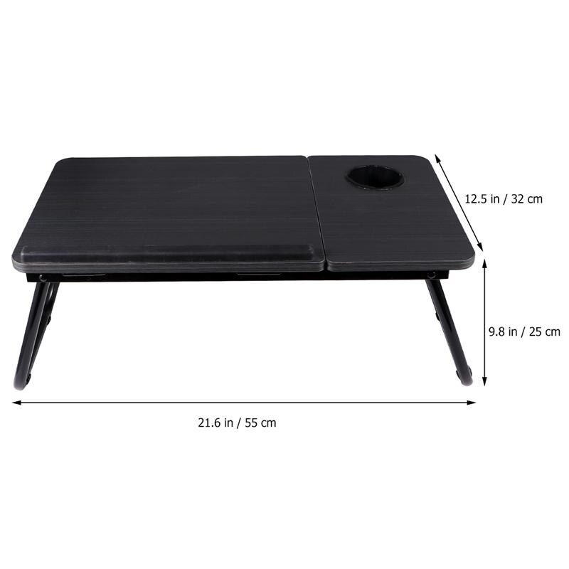 1pc opvouwbare computertafels, 4 niveaus, verstelbare lift, computer, boek, laptopstandaard, bekerlade, opvouwbare tafel voor bedbank