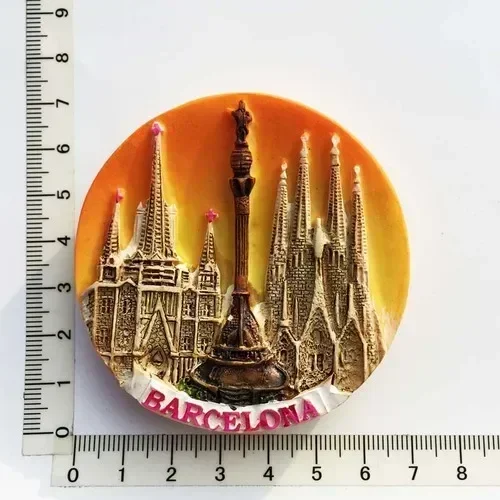 Aimants de réfrigérateur Souvenir de Barcelone Espagne, Colomb Granada Ibiza Priority ilia Maalaga, Autocollants pour la décoration de la maison et de la cuisine: Orange
