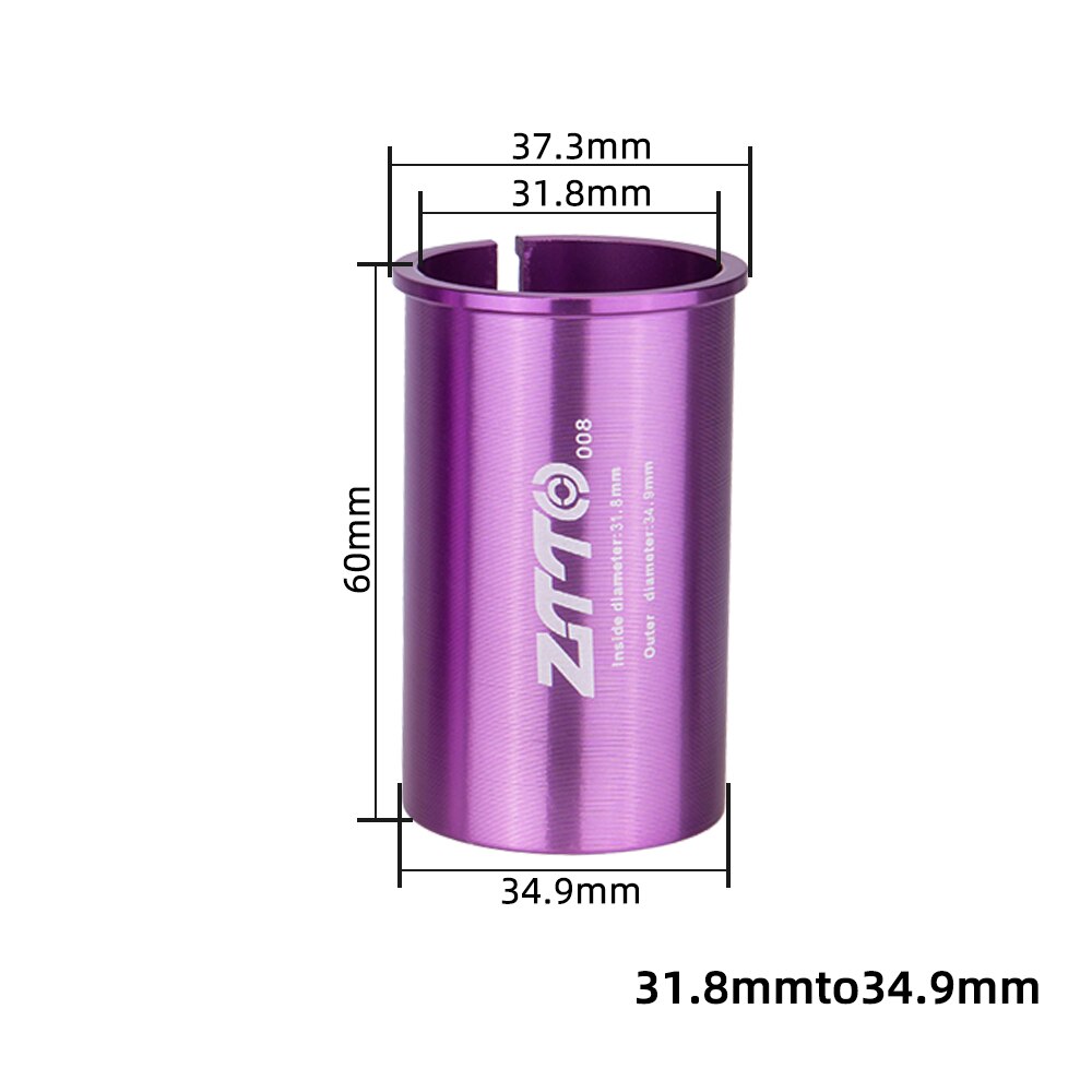 ZTTO-Adaptador de tija de sillín para bicicleta, manga de tubo de asiento, espaciador de aleación para ciclismo de montaña y carretera, cambio de tamaño 25,4, 27,2, 31,6