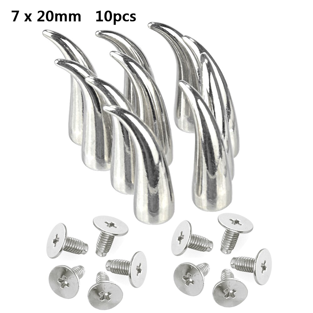 Remaches tipo bala plateados Para Ropa, tachuelas Punk de cuero, Parche de espinas, tachuelas Para Remaches, 10 Uds.: 7x20mm