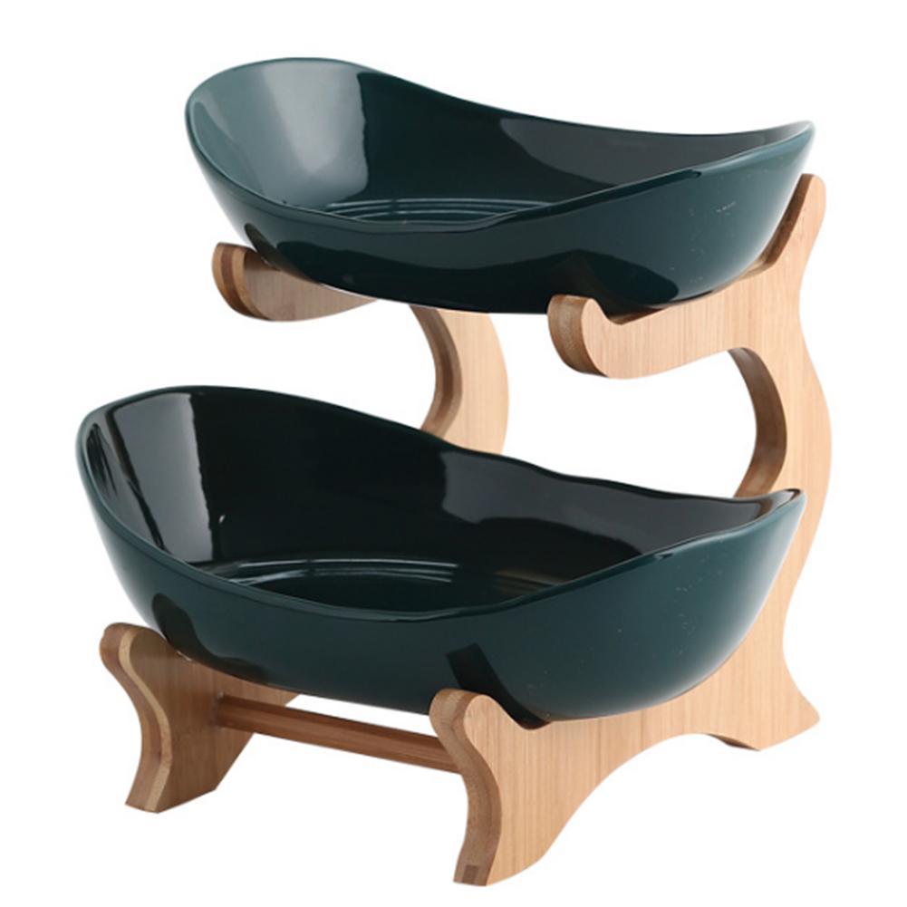 Bowl Food Fruit Plates Set Tableware Table Plates For Serving Plates Dinnerware Wooden Partitioned Dish Snack Candy Cake Stand