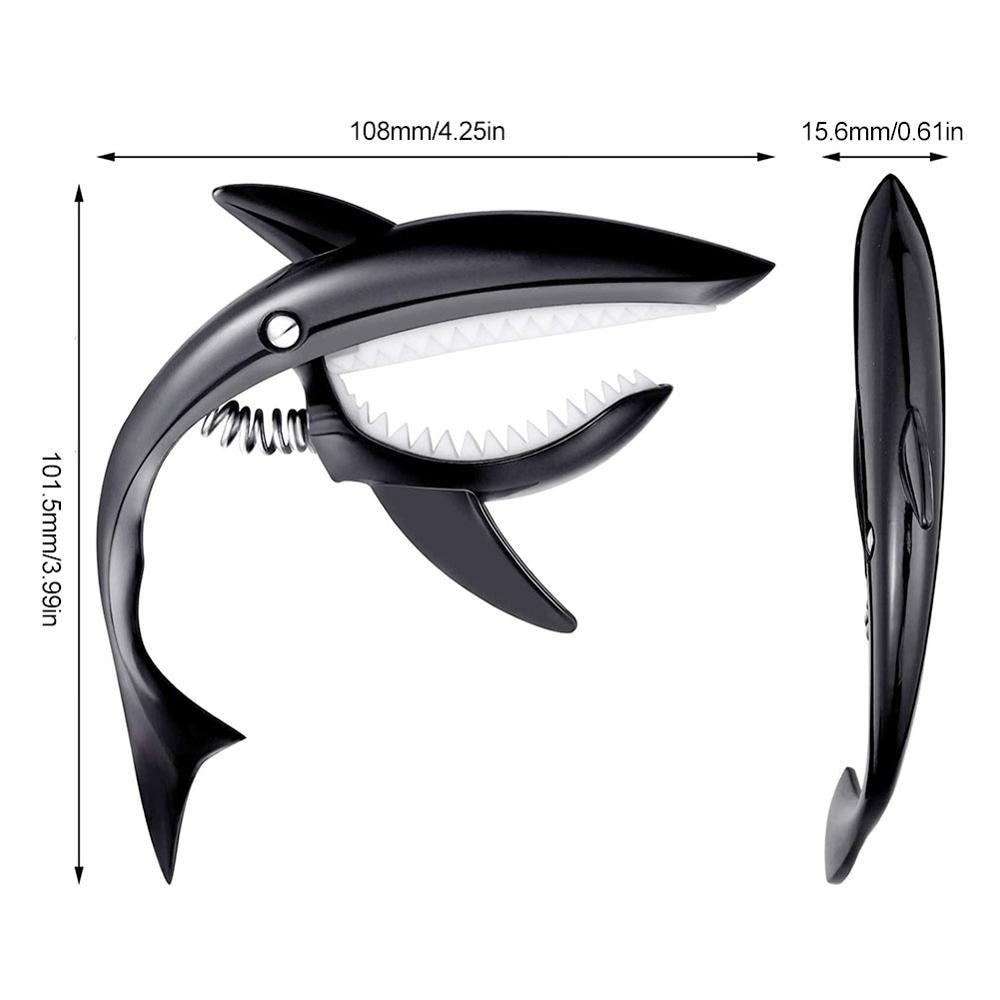 Zinc Alloy Guitar Capo Tuning Guitar Shark Capo Accessories Quick Change Clamp Key Acoustic Classic Tone Adjusting Guitar Parts